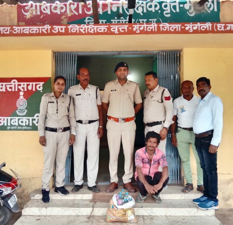 *ग्राम जरहागांव में 7.56 लीटर देशी मदिरा जप्त