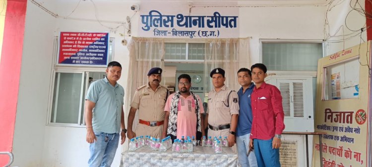 ड्राई डे पर अवैध शराब की बिक्री कर रहे युवक को पुलिस ने किया गिरफ्तार, शराब जप्त