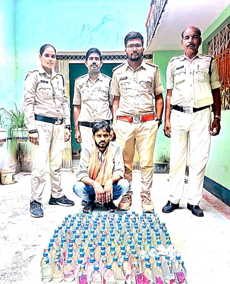 *लोरमी में छापेमार कार्यवाही कर 30.6 लीटर देशी मदिरा प्लेन जप्त