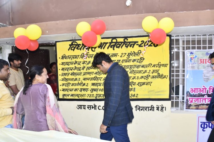 कलेक्टर राहुल देव ने आदर्श मतदान केन्द्र करही मे किया मतदान,
