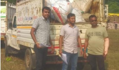 किसानों का धान बेचने के प्रयास में पकड़ाया व्यापारी*    *225 कट्टा अवैध धान जब्त