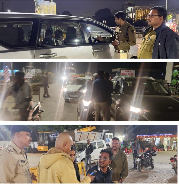 एसपी के निर्देश पर शहर के मुख्य स्थानो पर पुलिस ने की सरप्राइज चेकिंग, 207वाहनों पर की गई कार्यवाही, शराब पीकर गाड़ी चलाने वाले चालको पर 185mv एक्ट की कार्यवाही