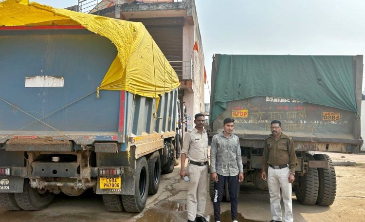 *अवैध रेत व मुरूम परिवहन पर की गई कार्यवाही, ट्रैक्टर व हाईवा जब्त