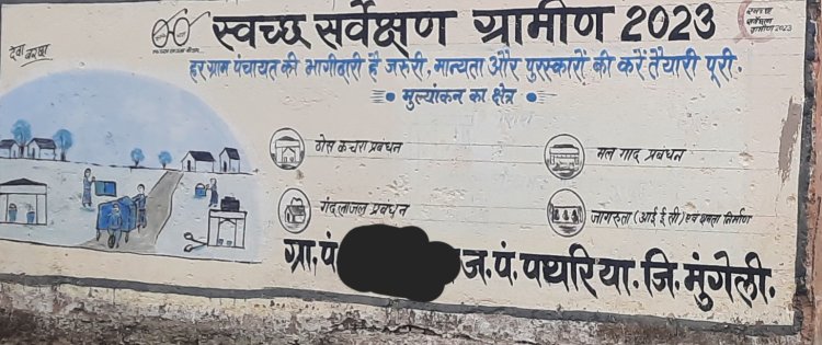 स्वच्छता सर्वे लेखन कार्य के नाम पर पंचायत को चुना लगा रहा चित्रकार  प्रशासन के आदेश बताकर सरपंच सचिव, को थमाया जा रहा हजारों की बिल