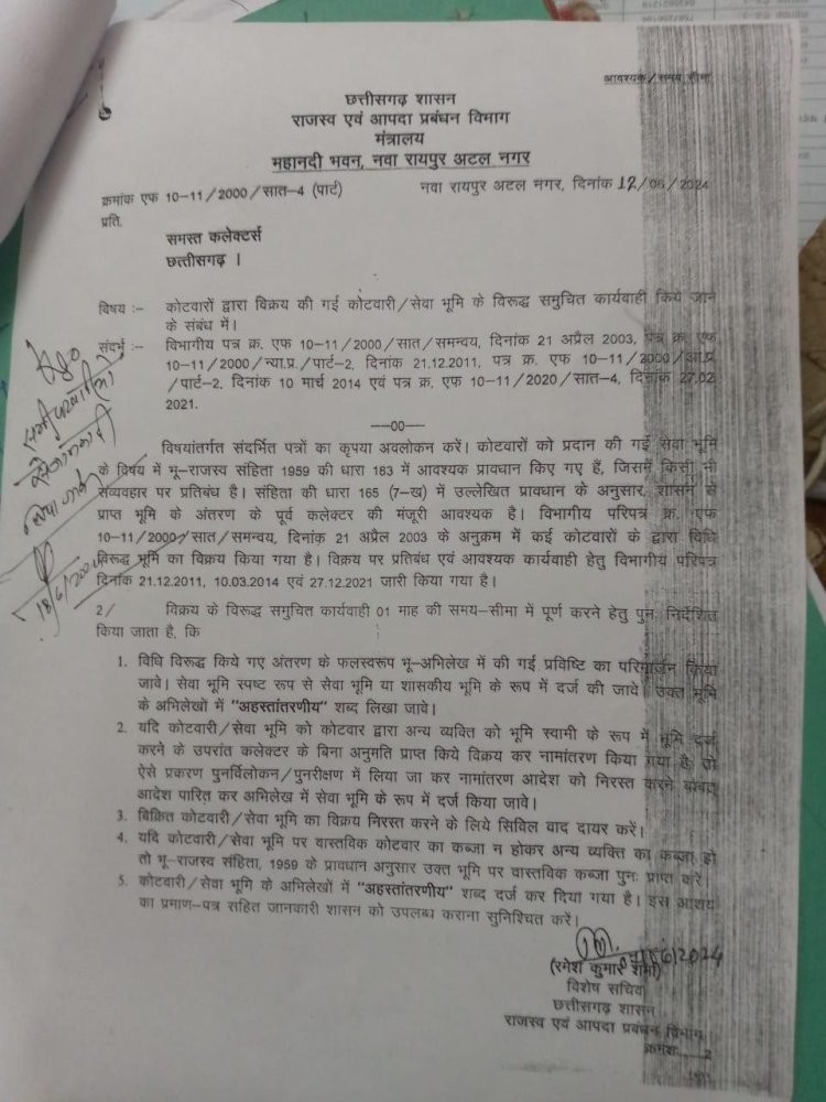 तहसीलदार के ऊपर कोटवारी जमीन के नामांतरण का लगा आरोप, कोटवारी जमीन का भूमाफिया के साथ मिलीभगत में हुआ खेल