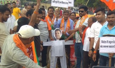 भारतीय जनता पार्टी पिछड़ा वर्ग मोर्चा ने फूंका राहुल गांधी का पुतला