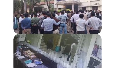 प्रभारी तहसीलदार के साथ  थाने में मारपीट का सीसीटीवी वीडियो वायरल हुआ है। वायरल वीडियो में टीआई तहसीलदार के साथ मारपीट करते दिख रहे है। कनिष्ठ प्रशासनिक  सेवा संघ के सदस्यों ने आज एकजुटता का प्रदर्शन कर बिलासपुर में अधिकारियों को ज्ञापन सौंप कार्यवाही की मांग की है। 