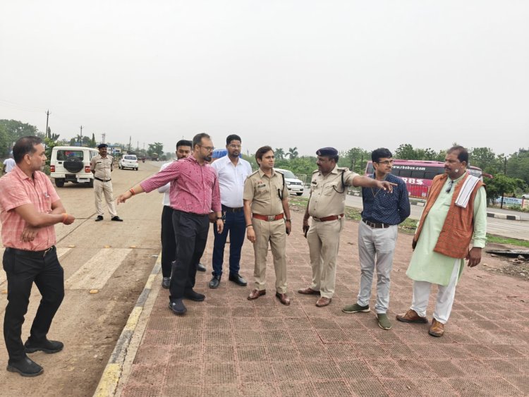 *कलेक्टर और पुलिस अधीक्षक ने सरगांव राष्ट्रीय राजमार्ग का किया निरीक्षण