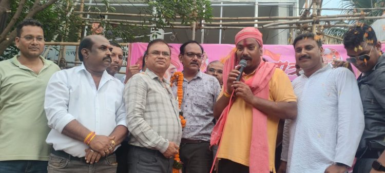 डड़सेना कलार समाज समिति द्वारा विधायक सुशांत शुक्ला का भव्य स्वागत किया गया