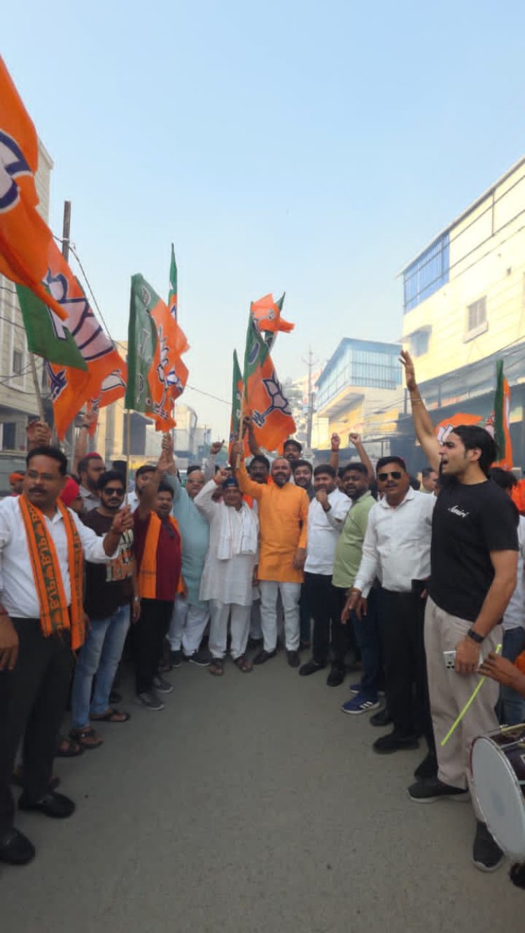 *तीन राज्यों में भाजपा की ऐतिहासिक जीत, बीजेपी कार्यकर्ताओं में जश्न*,बिलासपुर भाजपा कार्यालय में आतिशबाजी