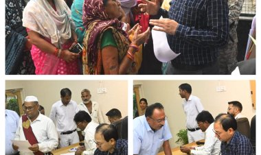 *साप्ताहिक जंदर्शन : महिला पंच मानदेय को लेकर,स्टेट बैंक से ऋण स्वीकृत, भूमि रिकार्ड मे छेड़छाड़ जैसी समस्याओं को लेकर लोगों ने सौपा ज्ञापन, कलेक्टर ने संबंधित अधिकारियो को निराकरण करने दिए निर्देश*